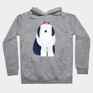 English Sheepdog with Best Bird Buds Hoodie